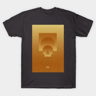 Gradient Geometry: Abstract Monochromatic Minimalist in Spice T-Shirt